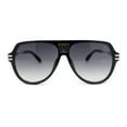 thumbnail image 2 of Mens Luxury Rich Mogul Flat Top Racer Plastic Sunglasses Black Silver - Smoke, 2 of 4