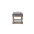 thumbnail image 4 of American Home Classic Athena 17" Solid Wood and Fabric Stool in Frost Gray, 4 of 6