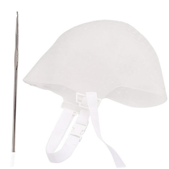 Niceauty Dye Cap for Hair Salon Use White Silicone Iron 2 Sets Reusable Hair Coloring Tool with Perforations
