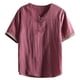 thumbnail image 2 of pstuiky camisetas de hombre, Camisa informal de manga corta con cuello en V para hombre, cómoda y a la moda. camisas casuales para hombre l, 2 of 4