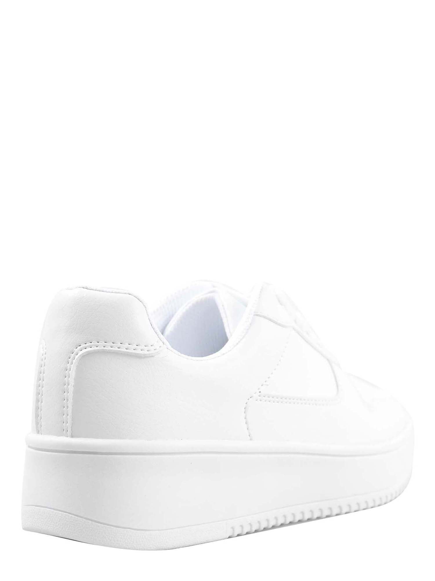 plain white platform sneakers