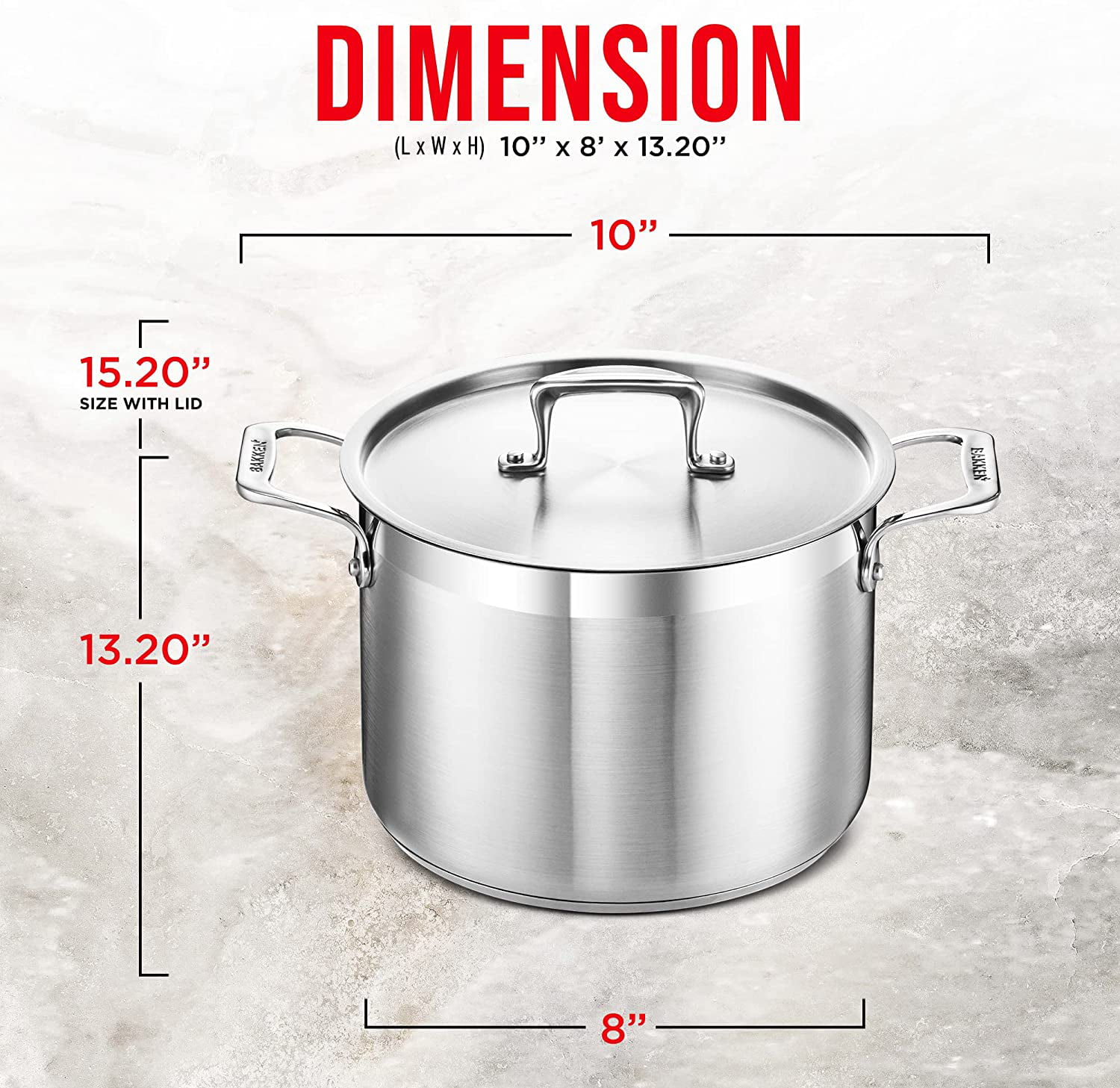 Millvado Stock Pot, Large Stainless Steel 20 Quart StockPot, Large Cooking  Pot, Clear Glass Lid and Measurement Markings, Steam Hole, Induction, Gas