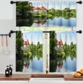 thumbnail image 3 of LALILO Kitchen Curtains and Valances Set of 3 36" Castle Window Treatment Tiers for Window Decor, 3 of 5