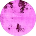 thumbnail image 1 of Ahgly Company Indoor Round Abstract Pink Modern Area Rugs, 8' Round, 1 of 4