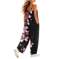 thumbnail image 4 of OGLCCG Girls Wide Leg Jumpsuit Kids Casual Sleeveless Romper Floral Printed Adjustable Spaghetti Strap Overalls with Pockets 5-14 Years, 4 of 8