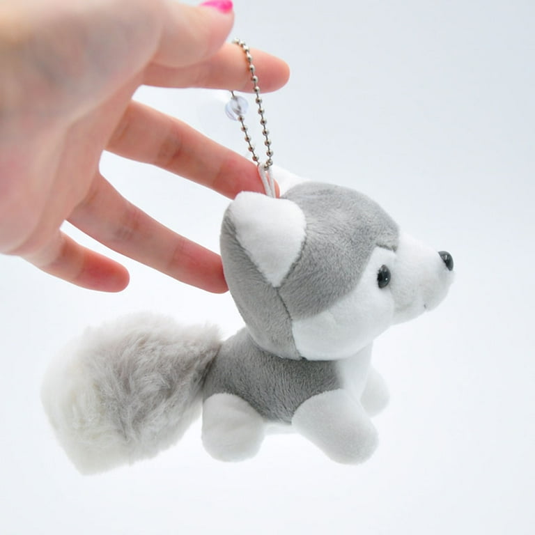Flmtop Cute Small Husky Dog Plush Doll Toy Keychain Keyring