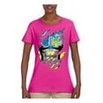 thumbnail image 2 of Ukrainian Muscle Skin Beast Mode Womens Graphic T-Shirt, Fuschia, Large, 2 of 4