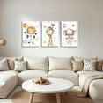thumbnail image 2 of Hieng 3 Pieces Astronaut Animals Wall Art Space Giraffe Lion Elephant Baby Pictures Nursery Canvas Prints Safari Animal Baby Paintings for Kids Room Decor Unframed, 2 of 6