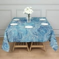 thumbnail image 3 of Blue White Tie Dye Wave Pattern Square Tablecloth,Waterproof Square Table Cover,Wipeable Spillproof Washable Table Cover for Home Kitchen Party Decor 60"x60"(152x152cm), 3 of 6