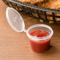 thumbnail image 3 of RW Base 1 oz Clear Plastic Portion Cup - with Hinged Lid - 1 1/2" x 1 1/2" x 1 1/4" - 2000 count box - Restaurantware, 3 of 3