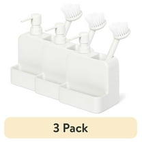 (3 pack) Mainstays Ceramic Liquid Soap Pump with Brush White