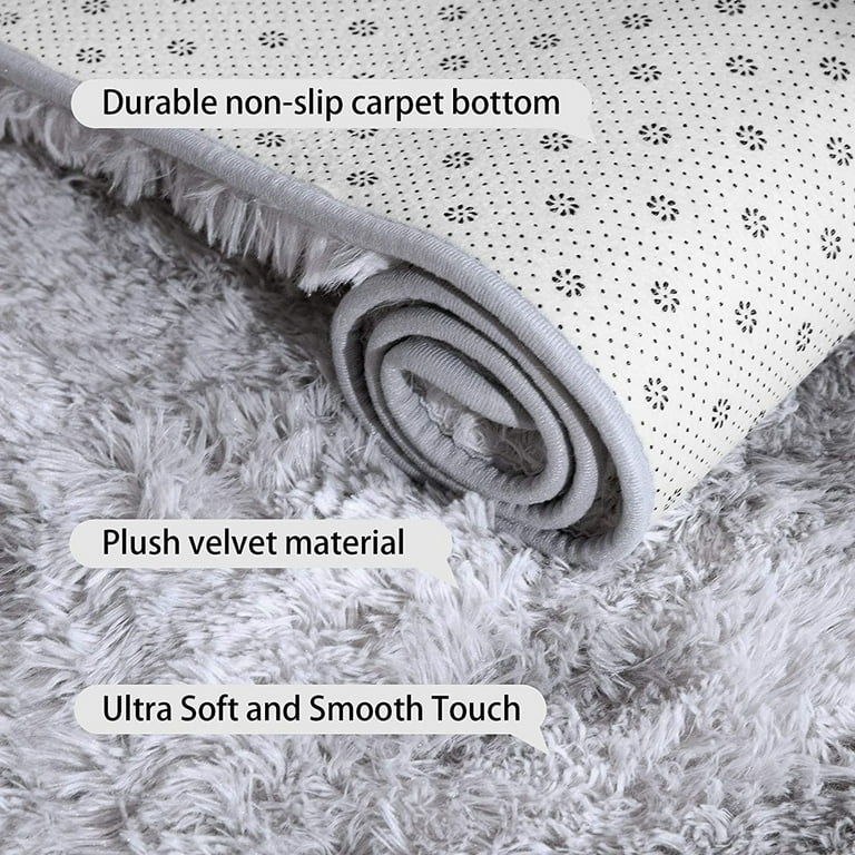 Singes 79 inch Luxury Super Soft Shaggy Area Rug Fur Rug,Fluffy Shag Rug Floor Rug,Anti-Skid Carpet for Living Room Bedroom,Kids Pets Play Carpet, Size: 79 x