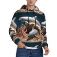 thumbnail image 2 of Naloa Coral Fish Dolphin Men's Casual Hooded Collar Drawstring Hoodies Pullover Sweatshirts Casual Long Sleeve Shirts-X-Large, 2 of 7