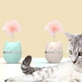 thumbnail image 4 of Cat Teaser Tumbler Toy, Bite Resistant Funny Cute Cat Shape with Feather Interactive Tumbler Toy for Indoor Cat Kitten Kitty Dog Puppy Play, 4 of 8