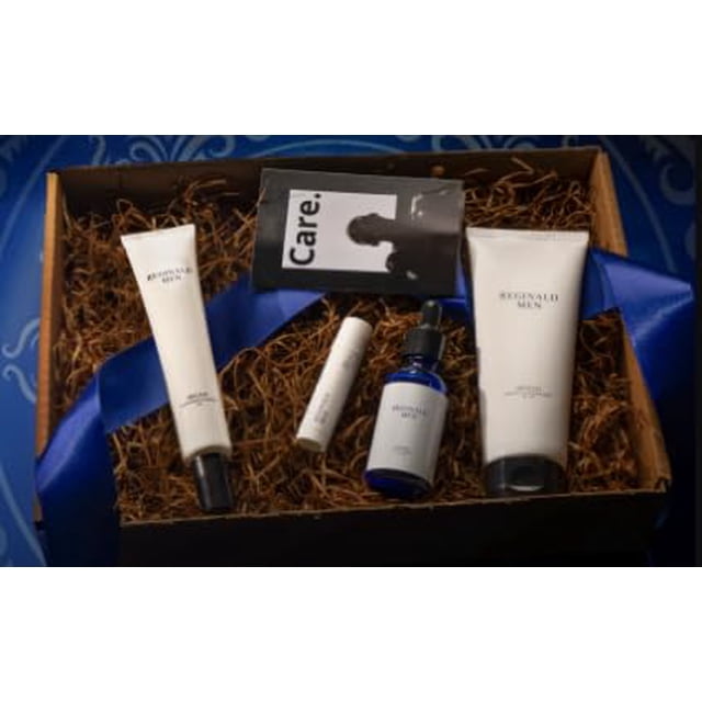 Kit Iluminador para Hombre Reginald Men: Limpiador Facial, Protector Solar y Sérum