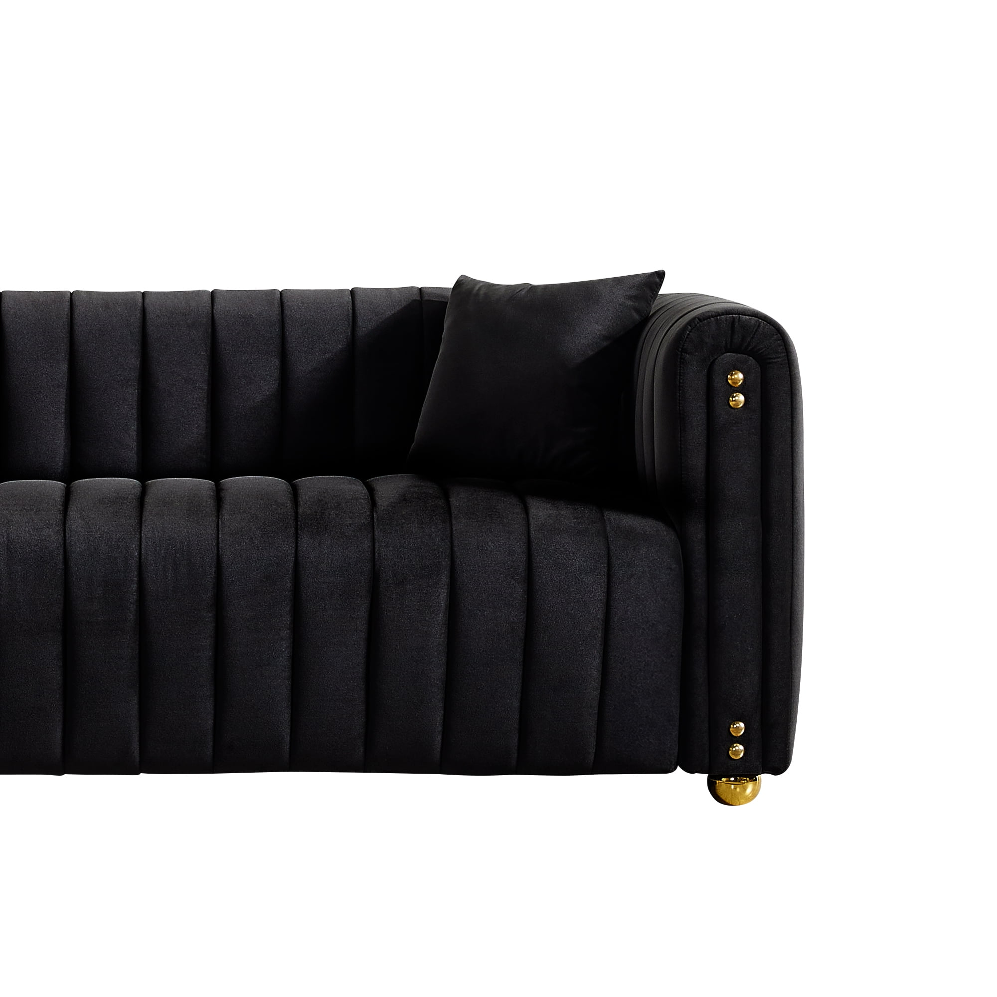 Resenkos Velvet Futon Sofa, Loveseat Couch for Living Room, Bedroom Apartment, Studio and Small Space, Blue