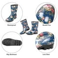 thumbnail image 4 of DKSUKO Waterproof Womens Rain Boots insulated,Lightweight Rubber fashion Wellies in Gardening,Warm and Comfortable Wide Calf Rain Boots with Glossy in Outdoor(Blue White Flower,10), 4 of 6