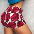 thumbnail image 4 of Wukai Tulips Flowers Print Pack Biker Shorts for Women Yoga Workout Gym Running Scrunch Active Shorts-Small, 4 of 8