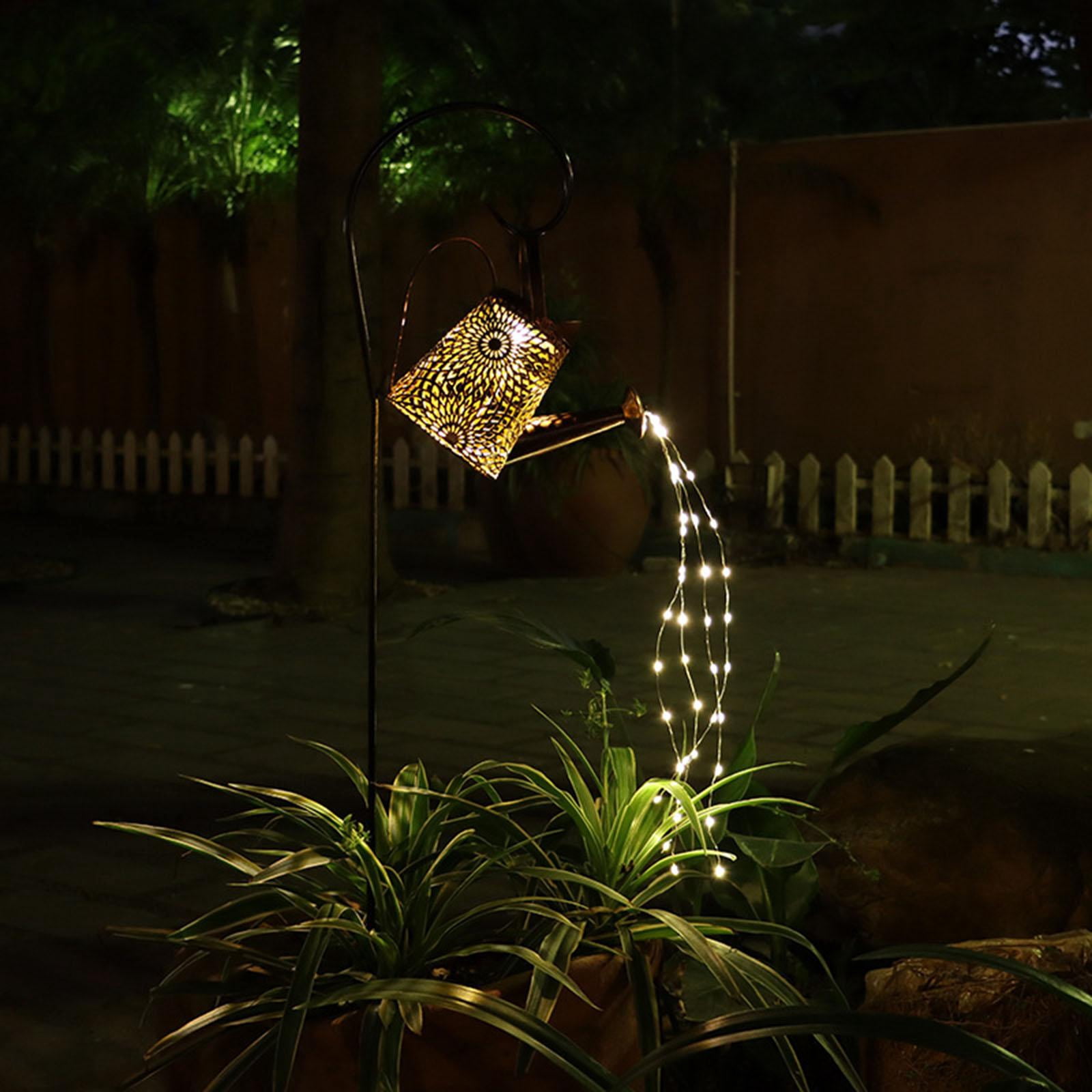 Fzaqwen Shower Garden Art LED Light Bunch Lights Fairy Waterproof Lights, Solar Watering Type D with stand