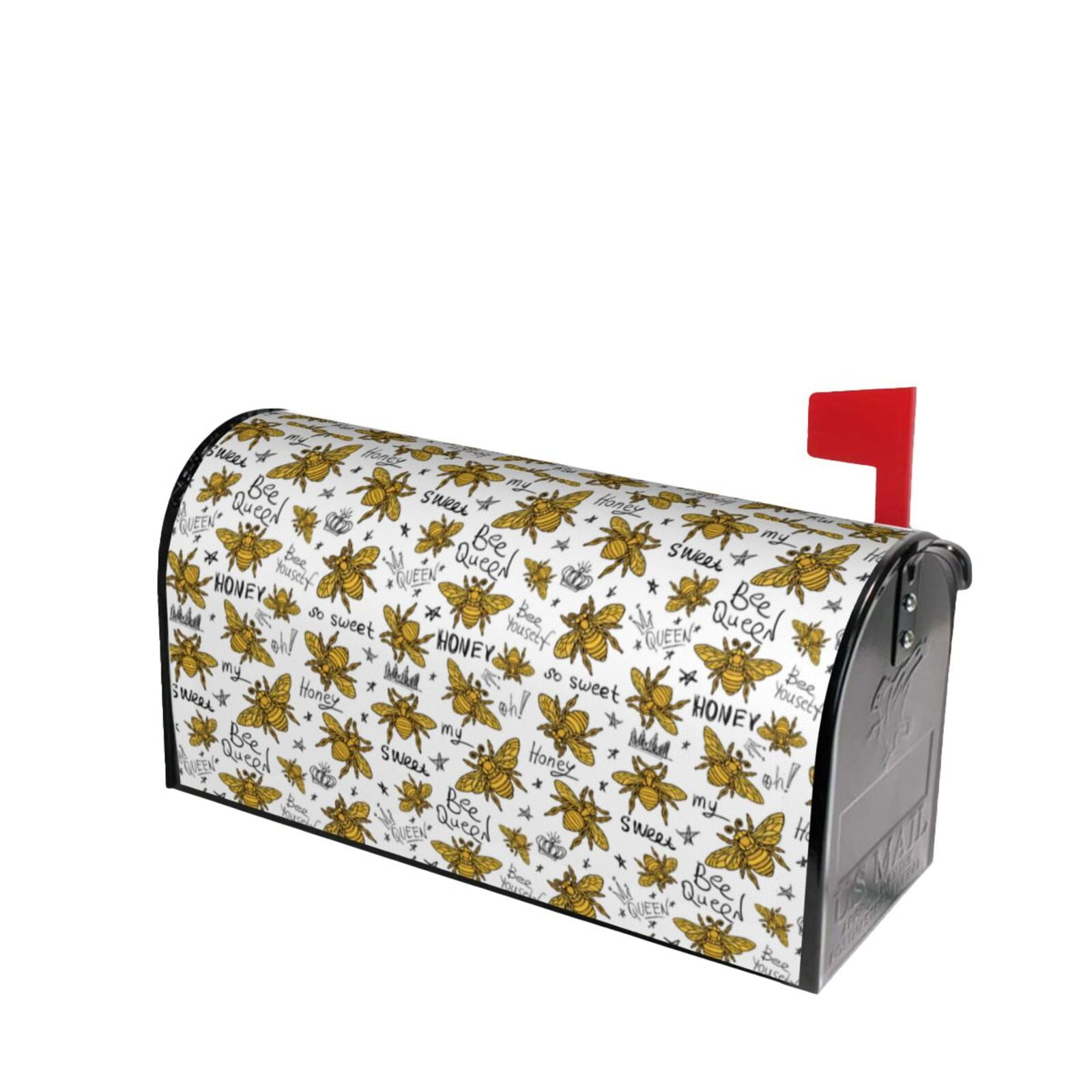 Xecao Hohey Bee Golden2 for Mailbox Cover with Magnetic Strips, Waterproof and Sunscreen, Adds a Decorative Touch to Your Garden Yard.