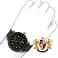 thumbnail image 2 of Men's Prong Set Exclusive Custom Time Piece Black Gold Finish Simulated Diamond Luxury Watch XL 55mm W/Date, 2 of 7