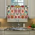 thumbnail image 2 of Yayeee Kitchen Curtains Tier Pair Light Filtering 27"x36" Rod Pocket Short Cafe Window Panel, Colorful Flowers, 2 of 7
