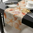 thumbnail image 3 of Orange Shells Coastal Cotton Linen Table Runner 13 x 90 inch Summer Beach Starfish Burlap Non-slip Rectangular Dining Table Decor for Wedding Party Holiday Dinner, 3 of 8