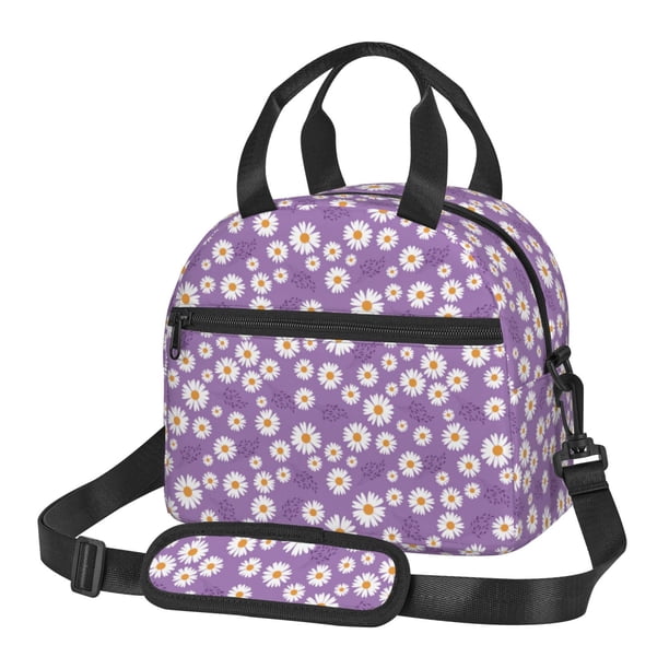 Easygdp Daisies Flowers Caja de Almuerzo para Mujeres y Hombres, Bolsa de Almuerzo Insulada, Bolsas Reutilizables Impermeables para Viajes, Trabajo y Picnics