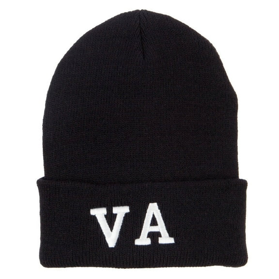 VA Virginia State Embroidered Long Beanie - Black OSFM