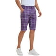 thumbnail image 4 of INSPIRE CHIC Men's Shorts Plaid Pattern Straight Fit Comfort Flat Front Checked Shorts 30 Purple, 4 of 5