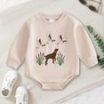 thumbnail image 2 of CAUYDY 0-3M 6-9M 12-18M Preemie Boy Coming Home Outfits Baby Clothing Newborn Long Sleeve Sleepers Infant Boys Romper Fall Winter Toddler Pajamas Beige for Sizes 3-6 Months, 2 of 6