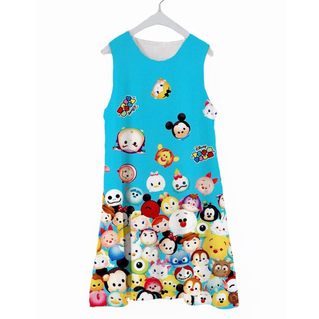 Vestido de verano para niñas, vestido de Mickey Mouse Minnie para niños, vestido para niñas, ropa sin mangas para niños, vestido de fiesta, camisón de cumpleaños de princesa 160 Gao Jinjia LED