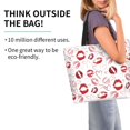 thumbnail image 2 of Disketp Red Lips Bolsa Tote Estampada para Mujer, Bolso de Hombro y de Mano para Compras y Viajes, 2 of 8