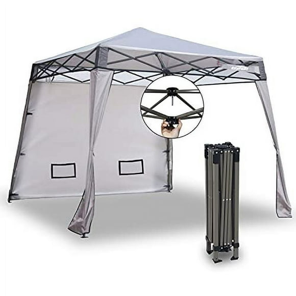EzyFast Elegant Pop Up Beach Shelter, Compact Instant Canopy Tent, Portable Sports Cabana, 7.5 x 7.5 ft Base / 6 x 6 ft top for Hiking, Camping, Fishing, Picnic, Family Outings (6 x 6, A Khaki)