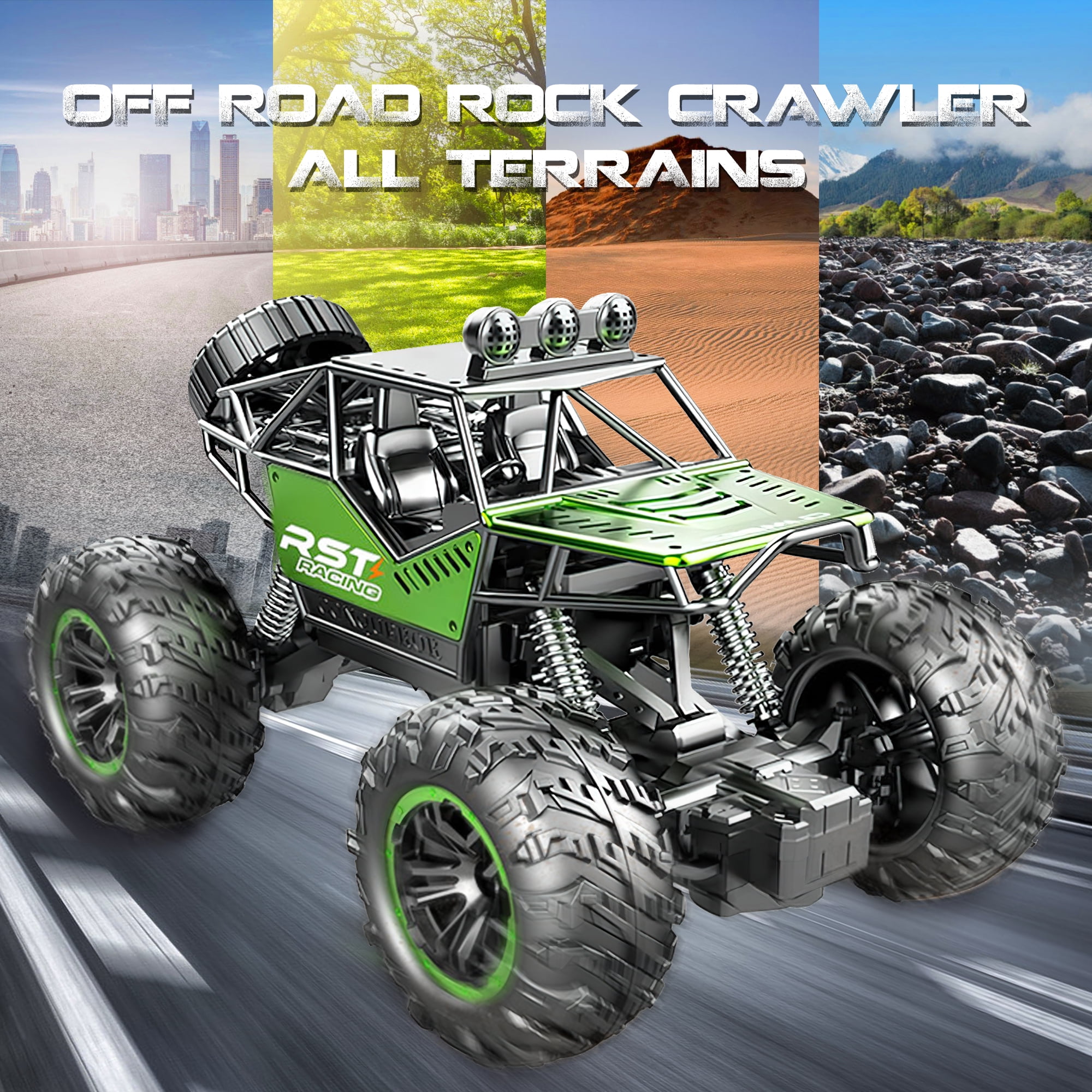 Carsky RC Cars-1:18 Scale Remote Control Car, Rechargeable Off Road RC Vehicle Monster Truck Crawler for Christmas 5-12 Boys Gift Toy