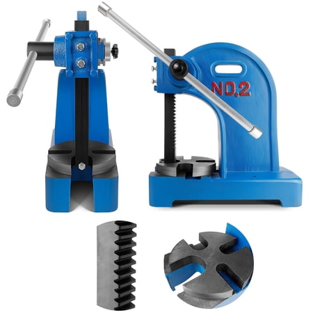 Zhuotong 2 Ton NO.2 Manual Arbor Press Heavy-Duty Ratchet Leverage Press with Reversible Ram & Removable Anvil Bench Mountable Metal Press for Punching Bending Metalworking Workshop