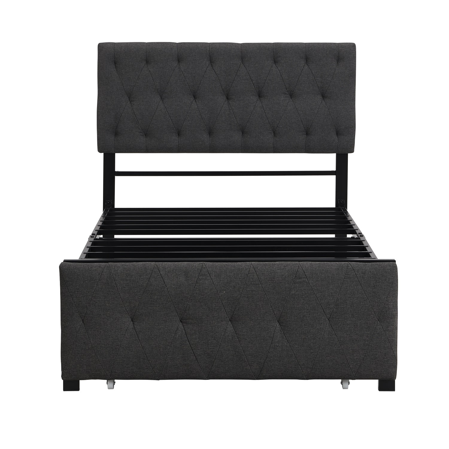 Kadyn Metal Platform Twin Bed Frame with Storage Drawer, Twin Platform Bed Frame with Upholstered Headboard, No Box Spring Needed, Gray&Twin Kadyn Metal Platform Twin Bed Frame with Storage Drawer, Twin Platform Bed Frame with Upholstered Headboard, No Box Spring Needed, Gray&Twin