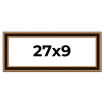 27x9 Frame Gold Brown Plein Air Vintage Solid Wood Picture Frame | 1.75 Inches Moulding Width |