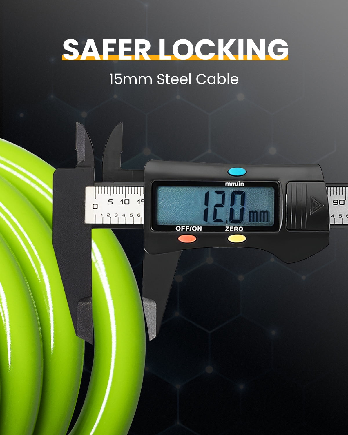 MIHOVER 3Pcs Bike LockCable with Combination,High Security 5-Digit Resettable Combination Bicycle Lock Anti-Theft, Scooter Lock with Mounting Bracket for Bikes and Scooters-Green