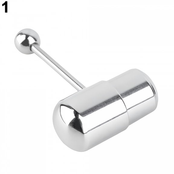 TELOLY 1Pc Cool Vibrating Barbell Tongue Rings Bars Piercing Stainless Steel Body Jewelry