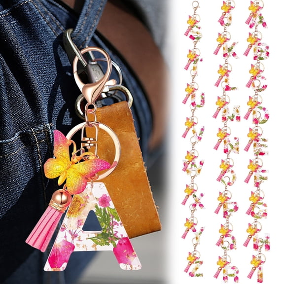 TTJ Bag Charms for Tote Bags Keyrings Woman Gifts 1 PC Initial Letter Keychain for Trendy Accessories and Bag Charm Lovers