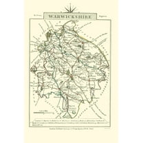 Historic Map - Warwickshire County England - Cary 1792 - 23 x 34.76 - Vintage Wall Art