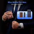 thumbnail image 5 of Mens Minimalist Slim Wallet Card Holder with  Pocket,  Slot,  Closure, Pop Up  Case, ID Window, Leather Wallet, RFID Blocking, 9-13 Card Capacity, Wax Brown, 5 of 6