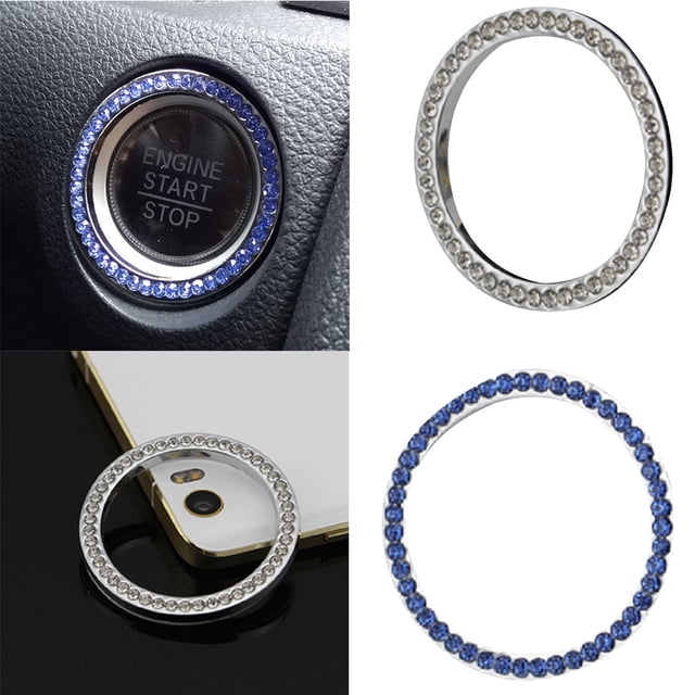 Shiny Adhesive Car Start Button Decorative Ring decor adhesive car start Rhinestones Embedded Circle Vehicle Ornaments