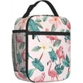 thumbnail image 3 of Insulated Lunch Box for & Women - Flamingo Lunch Bag for Work, Picnic, , Travel, Hiking, Beach or Fishing - Polyester Palm Floral, 3 of 8
