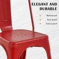 thumbnail image 5 of CL.HPAHKL Dining Chairs Set of 4, Metal Kitchen Chairs 330LBS Weight Capacity, Stackable Indoor Outdoor Chairs for Kitchen Dining Room Café Restaurant Bistro Patio Bar Chairs, Red, 5 of 7