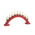 thumbnail image 2 of Christmas Candelabra, Wooden Candle Bridge Light, Red | 9 Taper Flameless Candles with USB Powered, Christmas Window Candle Light with Pine Needles for Xmas Decoration Wedding, 2 of 6