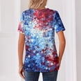 thumbnail image 4 of 4th of July Shirts Women Button Henley V Neck Short Sleeve Patriotic Tops Casual American Flag Graphic Tee T-Shirts Blue 3XL, 4 of 4
