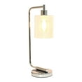 thumbnail image 3 of Simple Designs 18.8" Industrial Vintage Bronson Iron Desk Lamp with Glass Shade, Chrome, 3 of 7