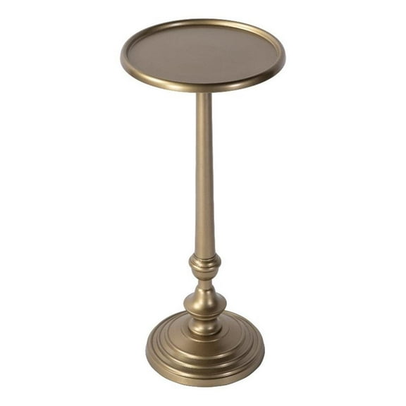 Butler Specialty Company Astoria 10 in. W Round Metal Pedestal End Table - Gold